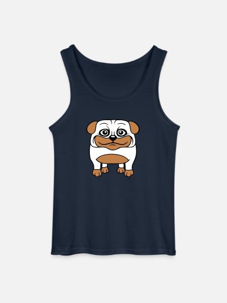 Hund Mops Lille Sød Pik Kærlighed Glad Komisk Sjov - Gildan tanktop til mænd - marineblå