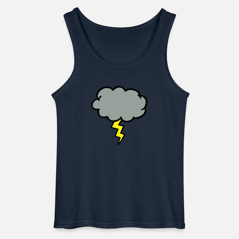 cloud thundercloud lightning thunderbolt - Gildan Men’s Tank Top - navy