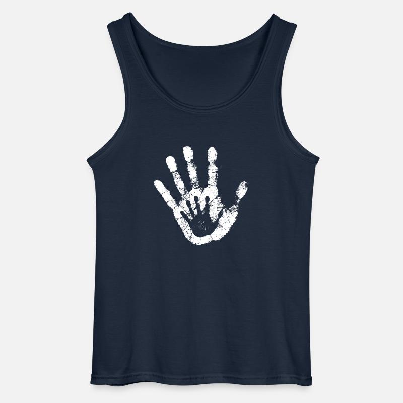 Hand White - Gildan Männer Tank Top - Navy