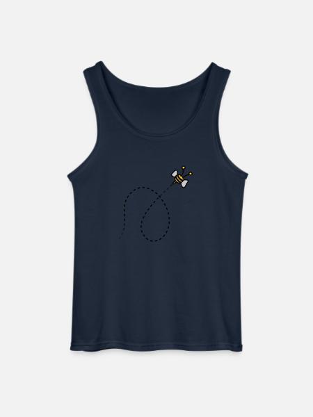 Dashed line bee - Gildan Men’s Tank Top - navy