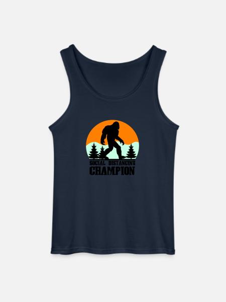 big foot social distancing - Gildan Men’s Tank Top - navy