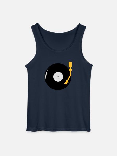 LP - DJ - Turntable - Gildan Men’s Tank Top - navy