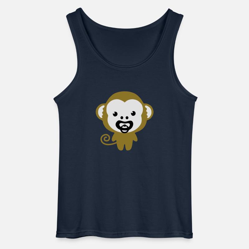 baby monkey soother, Schnulleraffe - Gildan Männer Tank Top - Navy