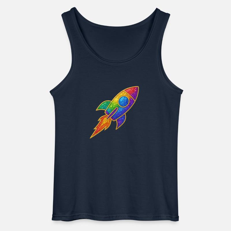 GlitzerRakete Regenbogen Durchstarter Glitzer Gold - Gildan Männer Tank Top - Navy