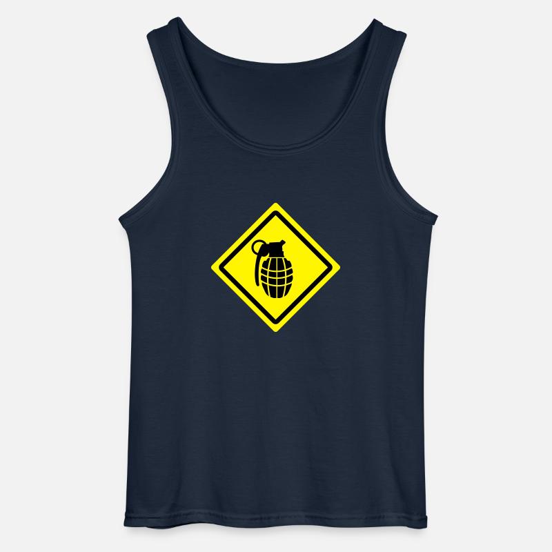 granade roadsign - Gildan Männer Tank Top - Navy