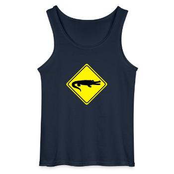Warnung - Krokodil - 2 Farb Vektor - Gildan Männer Tank Top - Navy - Vorne - AI Model Male 185 dark (185cm)
