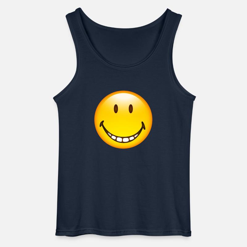 Smiley Grin - Męski tank top Gildan - granatowy