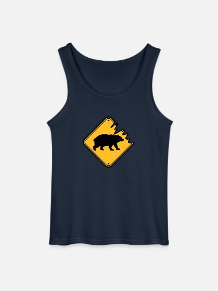 Shield Bear Danger to Life - Gildan Men’s Tank Top - navy