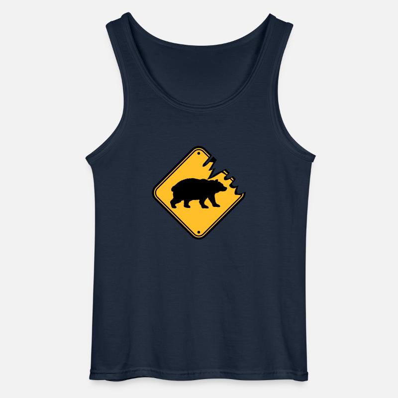 Schild Bär Lebensgefahr - Gildan Männer Tank Top - Navy