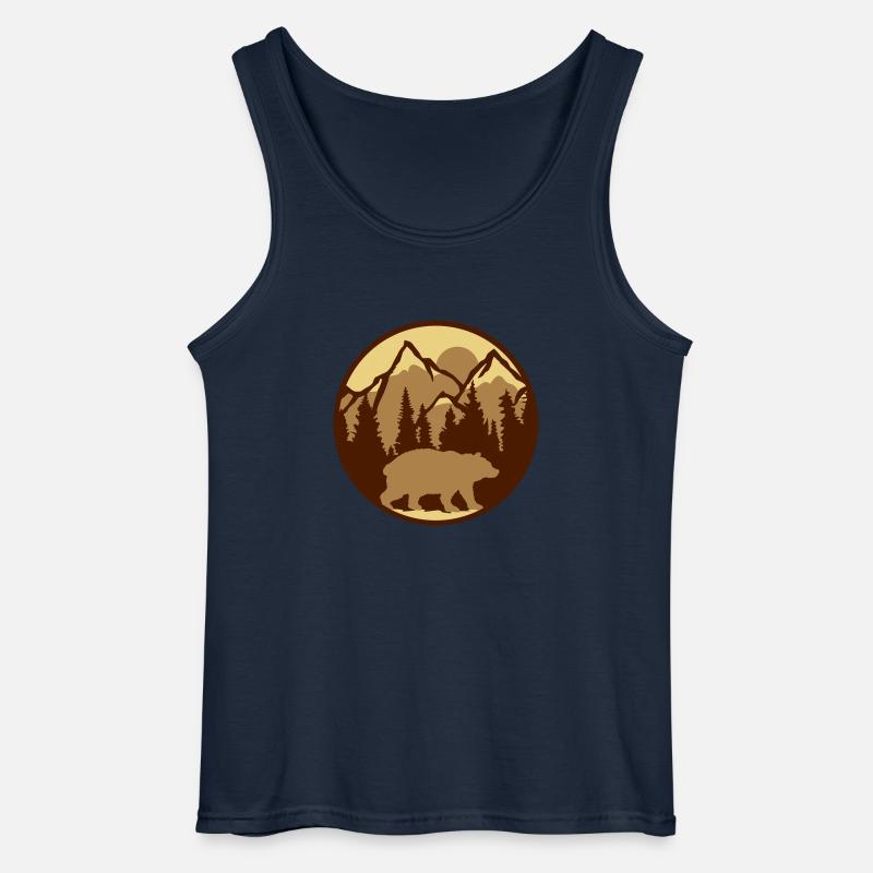Berge Wald Bär - Gildan Männer Tank Top - Navy