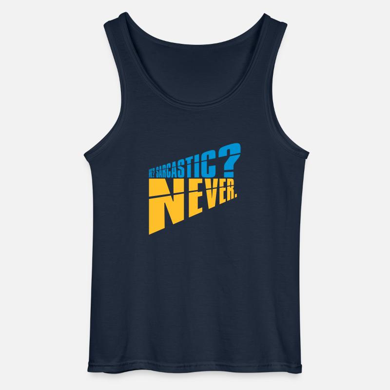 me sarcastic never Zitat - Gildan Männer Tank Top - Navy