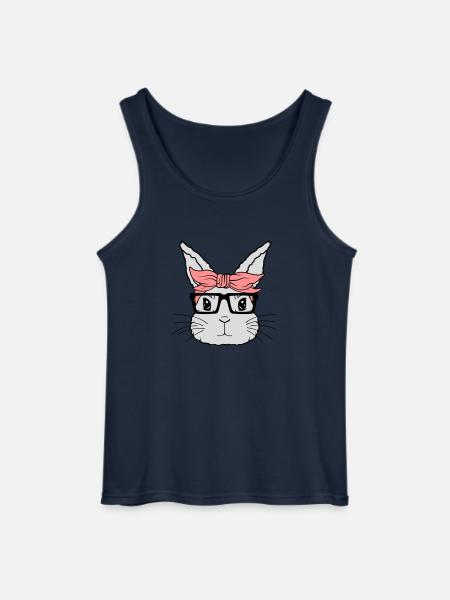 Female Nerd Rabbit Face - Gildan Men’s Tank Top - navy