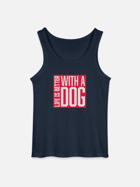 better with a dog - Gildan Men’s Tank Top - navy