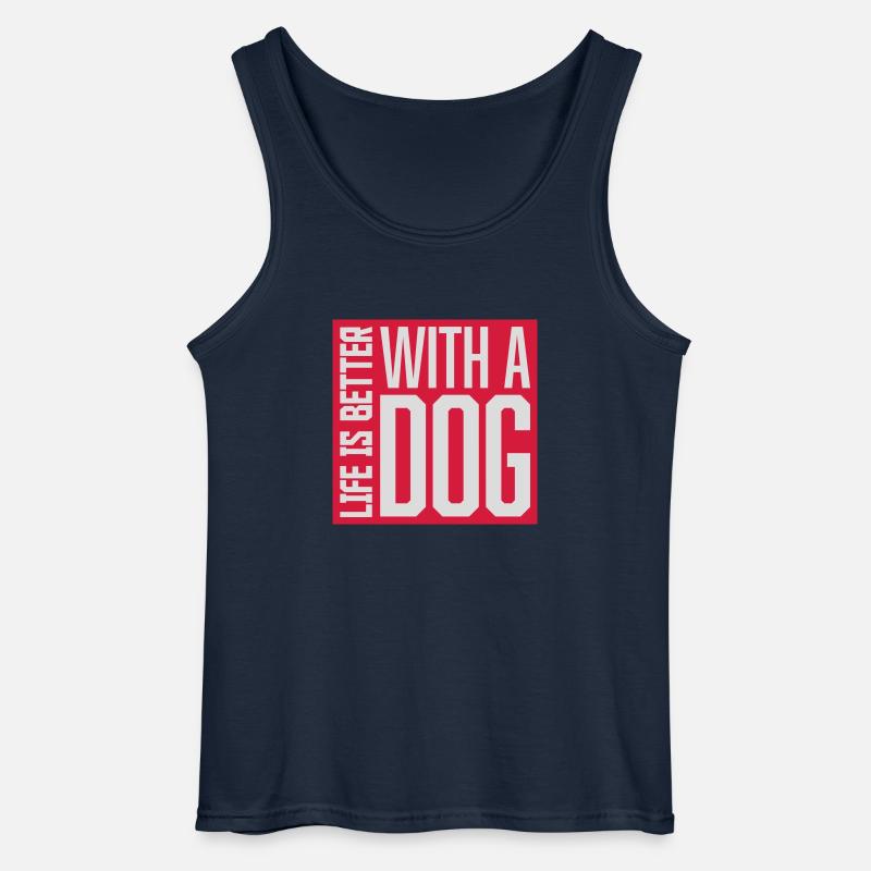 better with a dog - Gildan Männer Tank Top - Navy