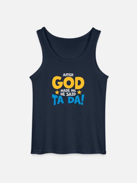 after god made me - Gildan Men’s Tank Top - navy