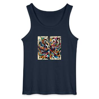 Formes colorées et motifs colorés - Débardeur Gildan Homme - marine - Devant - AI Model Male 185 dark (185cm)