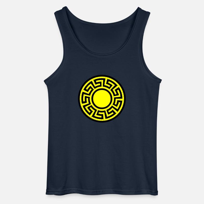 Disk Pattern - Gildan Men’s Tank Top - navy