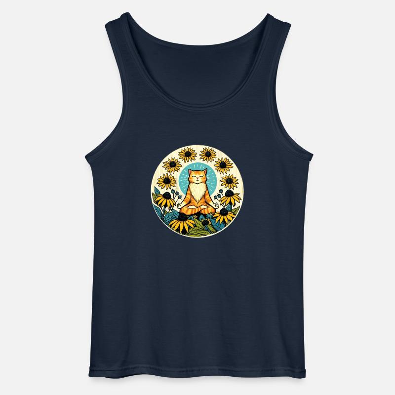 Zen-Modus Kätzchen Katze - Gildan Männer Tank Top - Navy