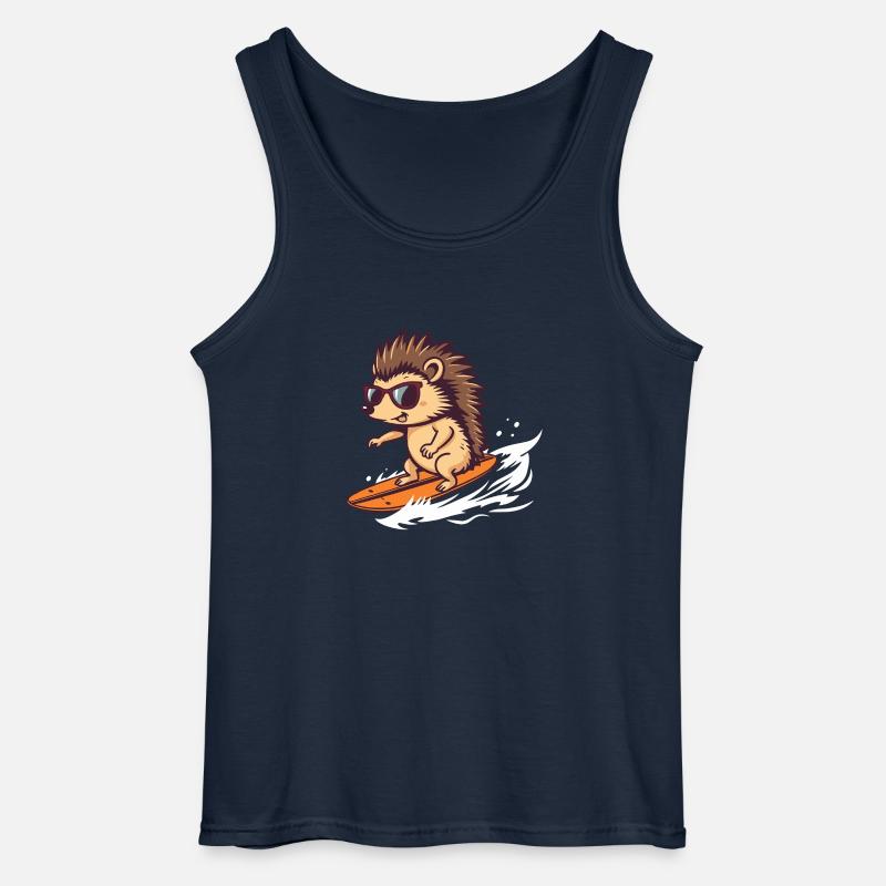 Surfender Igel mit Sonnenbrille - Gildan Männer Tank Top - Navy