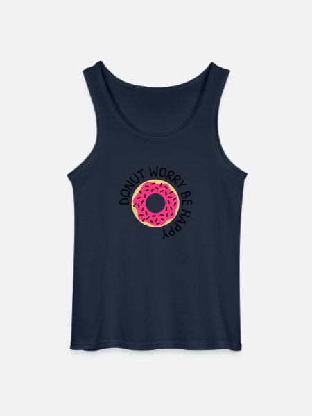 Donut worry be happy - Gildan Men’s Tank Top - navy
