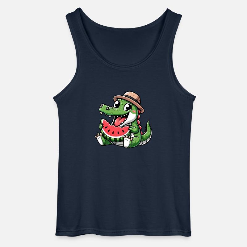 Crocodile Melon Pastèque Fruit Fruité - Débardeur Gildan Homme - marine