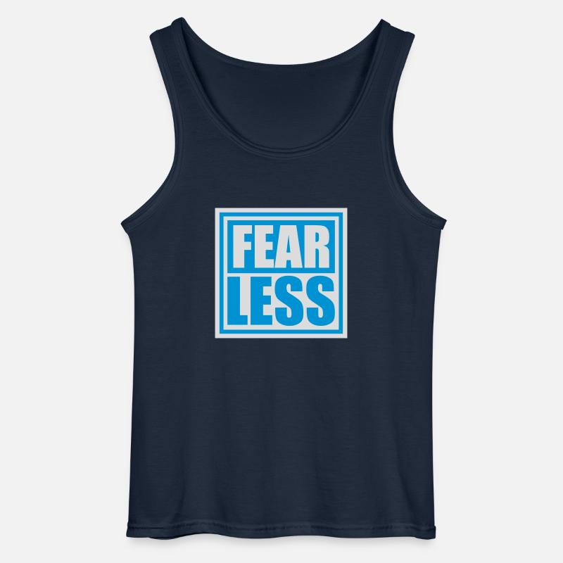 fearless Text Zitat Design - Gildan Männer Tank Top - Navy