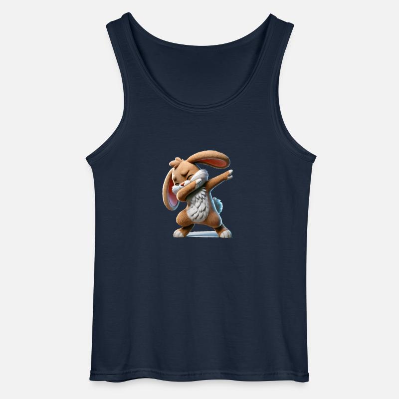 Rabbit Dabbing Comic - Gildan Men’s Tank Top - navy