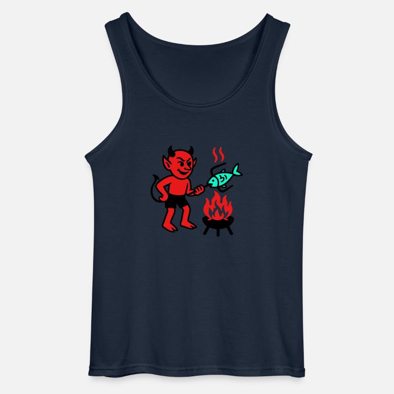 Devil with Fish - Gildan Männer Tank Top - Navy