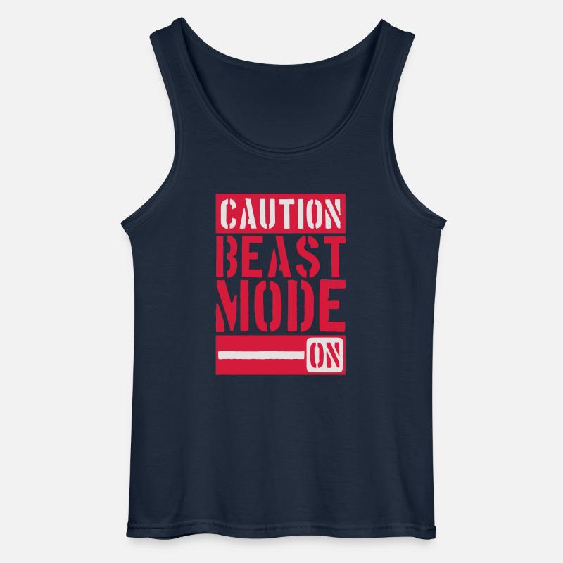 Caution Beast Mode On - Gildan Männer Tank Top - Navy