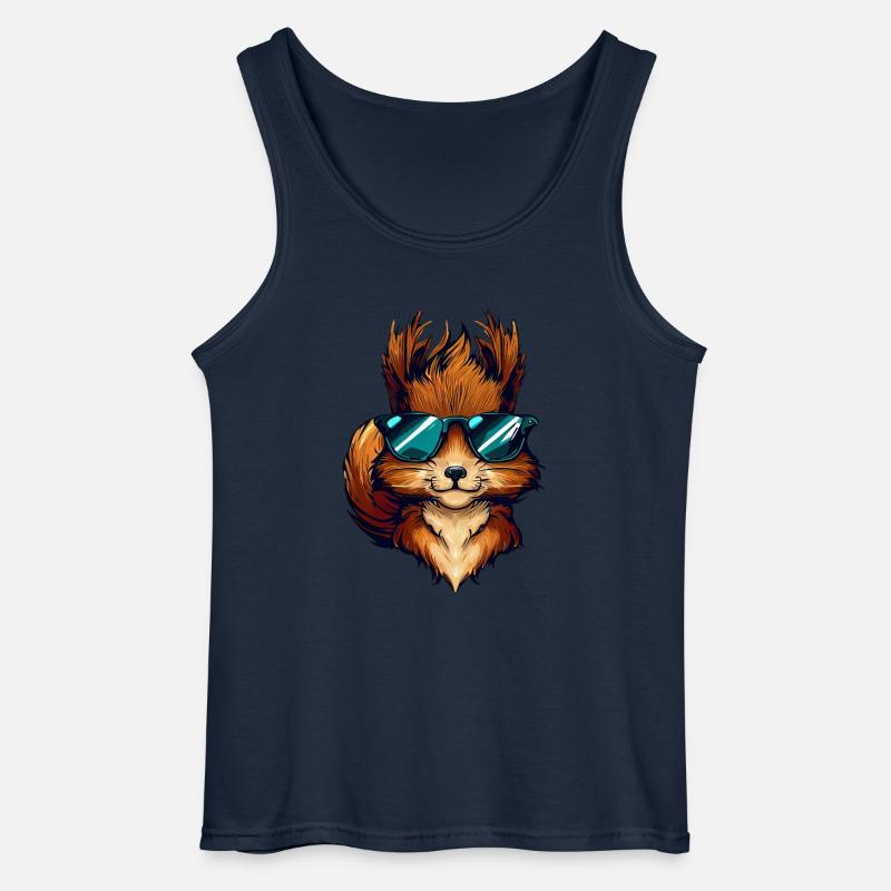 Cool Eichhörnchen - Eichhörnchen mit Sonnenbrille - Gildan Männer Tank Top - Navy
