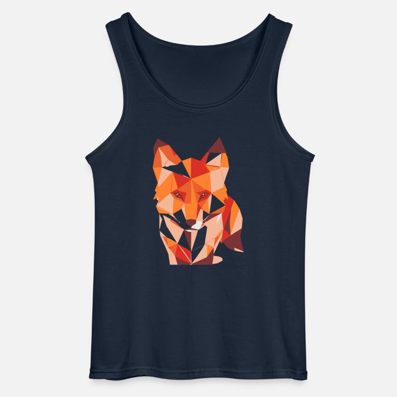 Fuchs ,Geometrisch , illustration,abstrakt,orange - Gildan Männer Tank Top - Navy