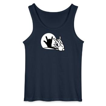 Lapin ombre main ROCK musique HARD ROCK fan - Débardeur Gildan Homme - marine - Devant - AI Model Male 185 dark (185cm)