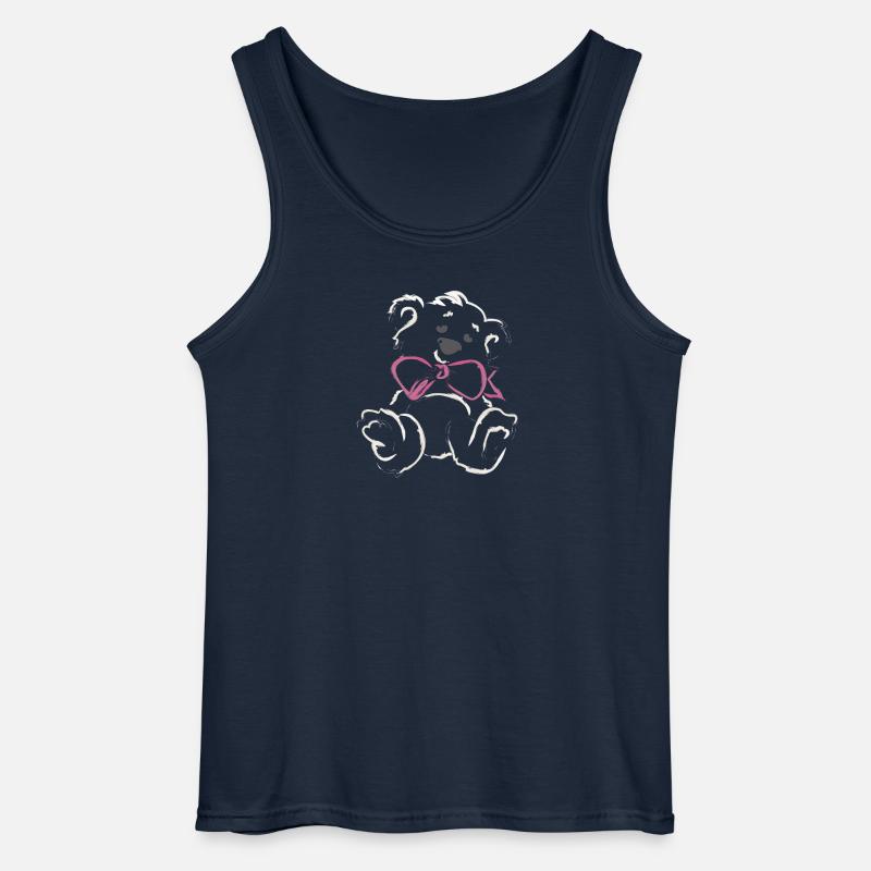 Teddybär Mädchen mit Schleife - Gildan Männer Tank Top - Navy