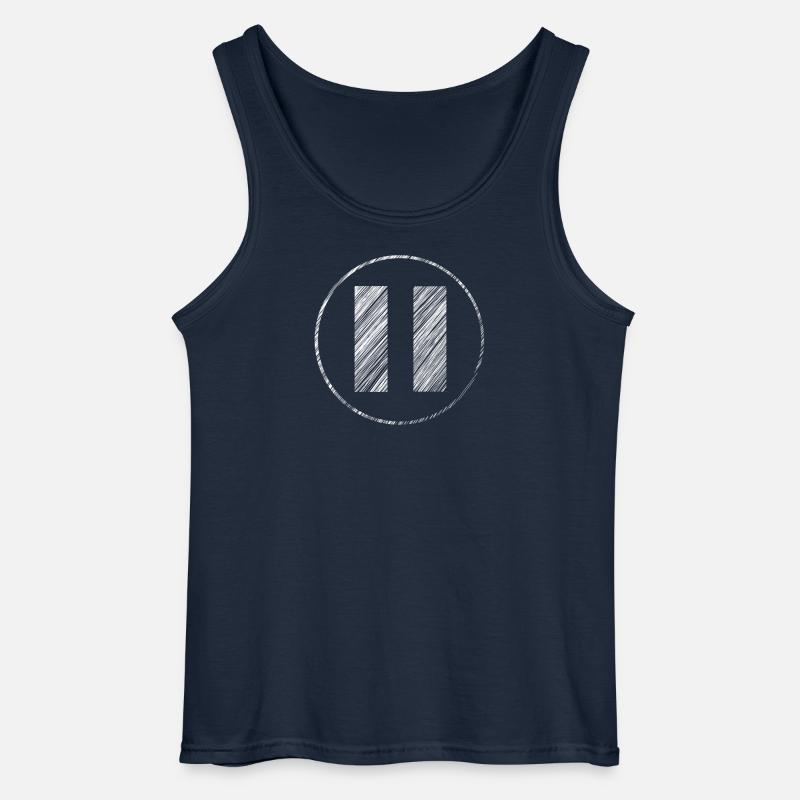 Handgezeichnetes Pause-Symbol im Scribble-Look - Gildan Männer Tank Top - Navy