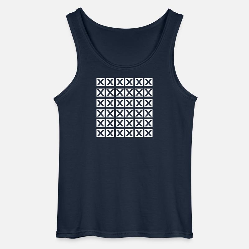 X grid cool design - Gildan Men’s Tank Top - navy