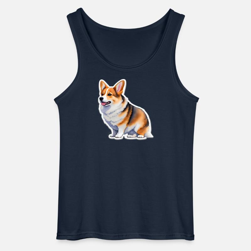 Welsh Corgi - Gildan Männer Tank Top - Navy