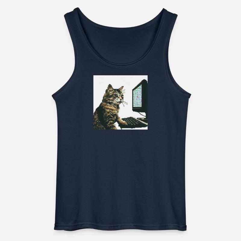 Pixelhackercat - Gildan Männer Tank Top - Navy