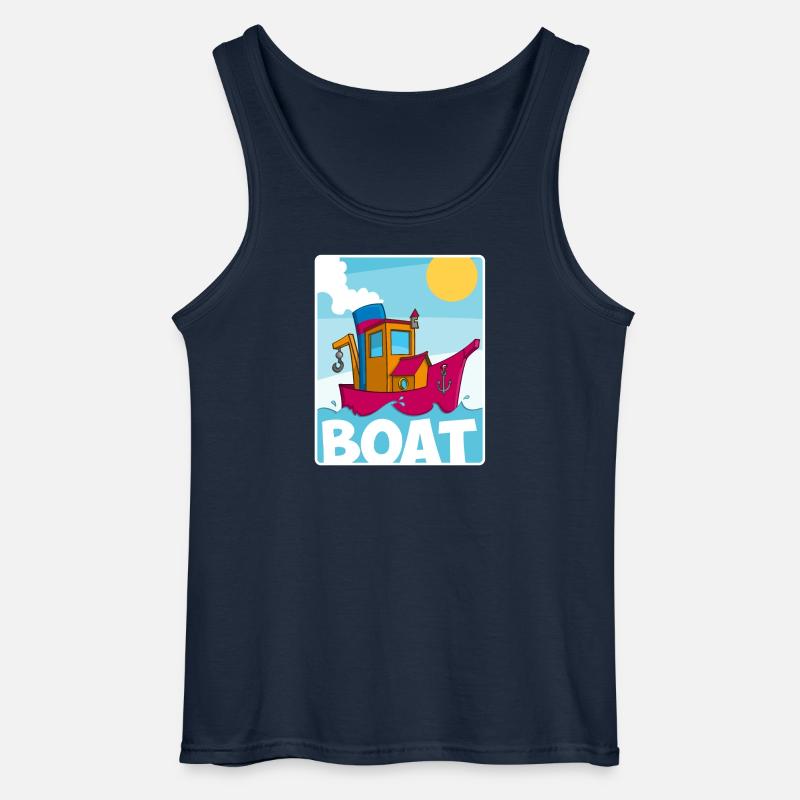 Buntes Bild eines lustigen Schleppers - Gildan Männer Tank Top - Navy