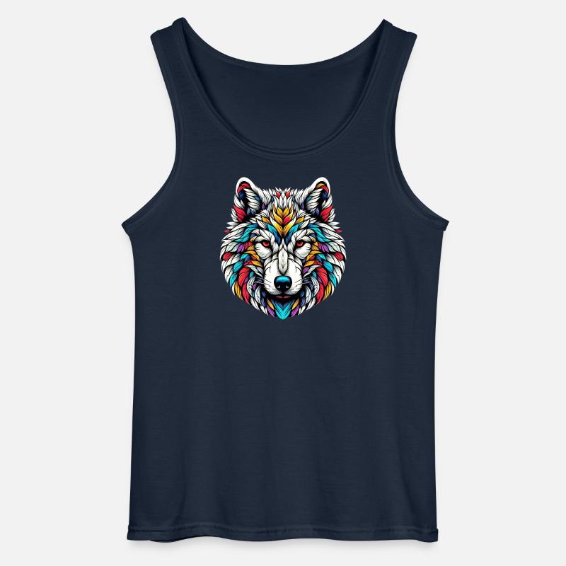 Wolf - Gildan Männer Tank Top - Navy