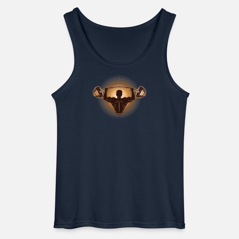 Hantel in der Hand - Bodybuilder mit Gewicht - Gildan Männer Tank Top - Navy