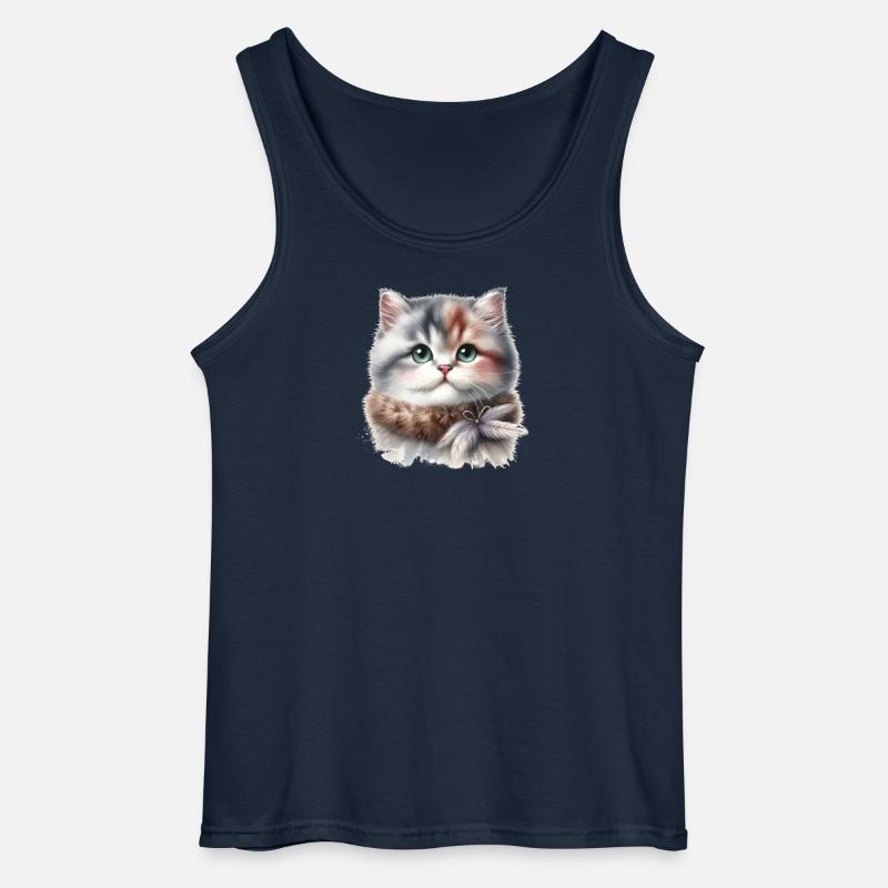 Süße Katze - Gildan Männer Tank Top - Navy