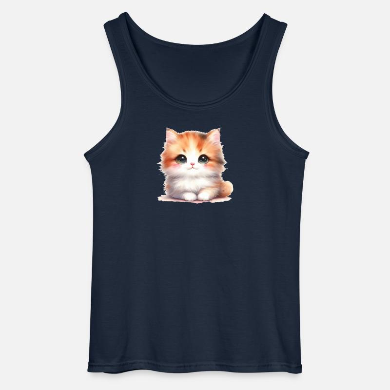 Süße Katze - Gildan Männer Tank Top - Navy