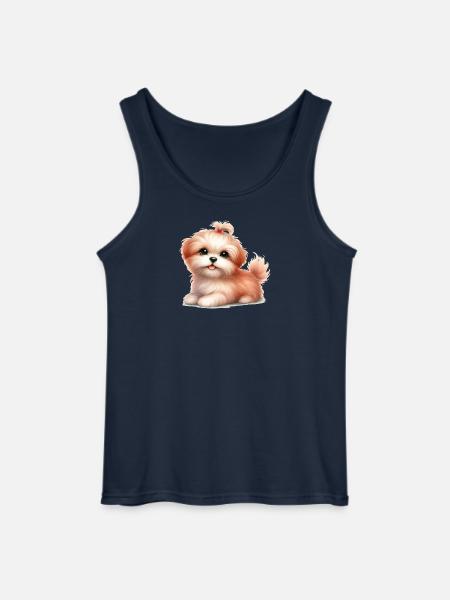 Cute dog - Gildan Men’s Tank Top - navy