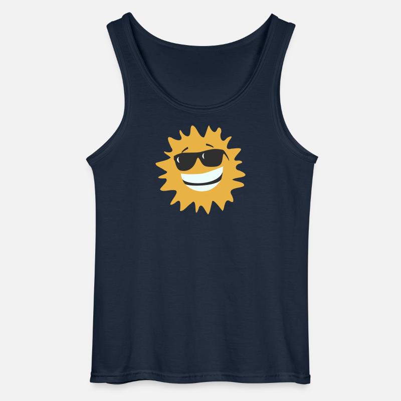 Sunburst lächelt mit Sonnenbrille - Gildan Männer Tank Top - Navy