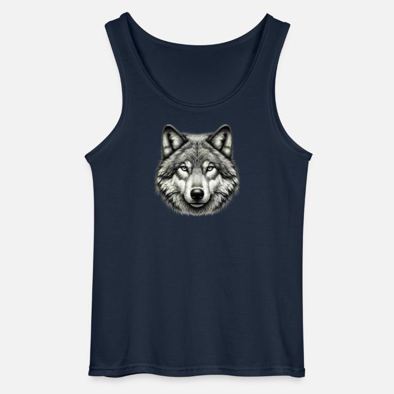 Wolf - Gildan Männer Tank Top - Navy
