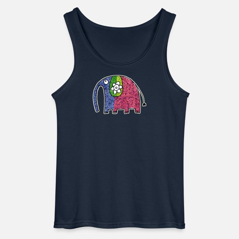 Süßer bunter Elefant Eli - Gildan Männer Tank Top - Navy