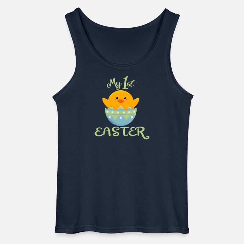 Happy Easter First Easter Chick - Gildan Men’s Tank Top - navy