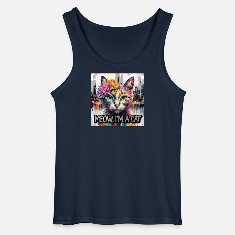 Kunstvolle Katze Version 2 - Gildan Männer Tank Top - Navy