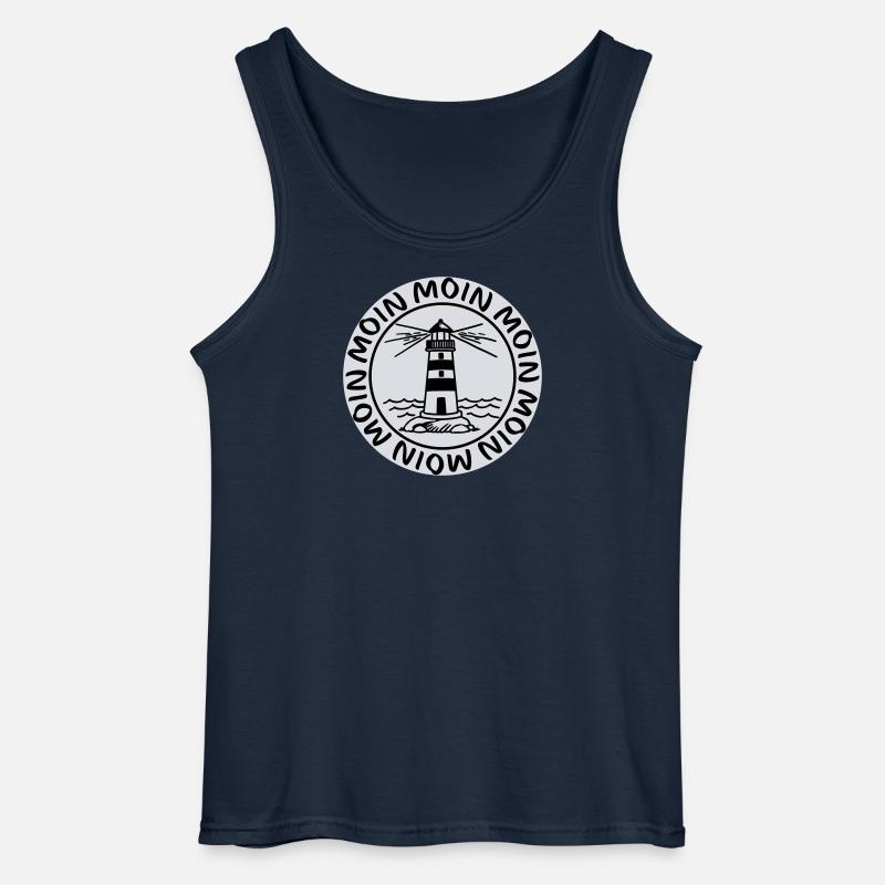 Moin Moin Leuchtturm – Maritimes Küsten Design - Gildan Männer Tank Top - Navy