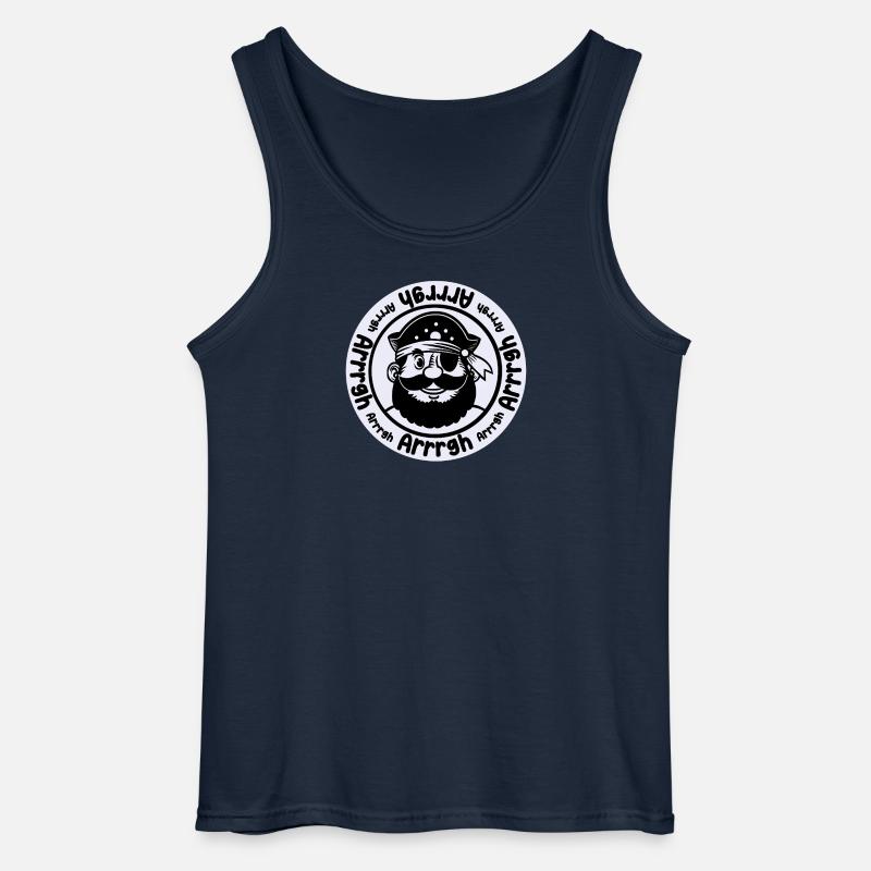 Funny pirate with eye patch - Gildan Men’s Tank Top - navy